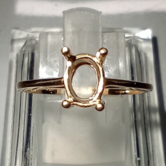 Two (2) 14Kt Yellow Gold 6x4mm Oval 4-Prong Ring Casting - Picture 3 of 5